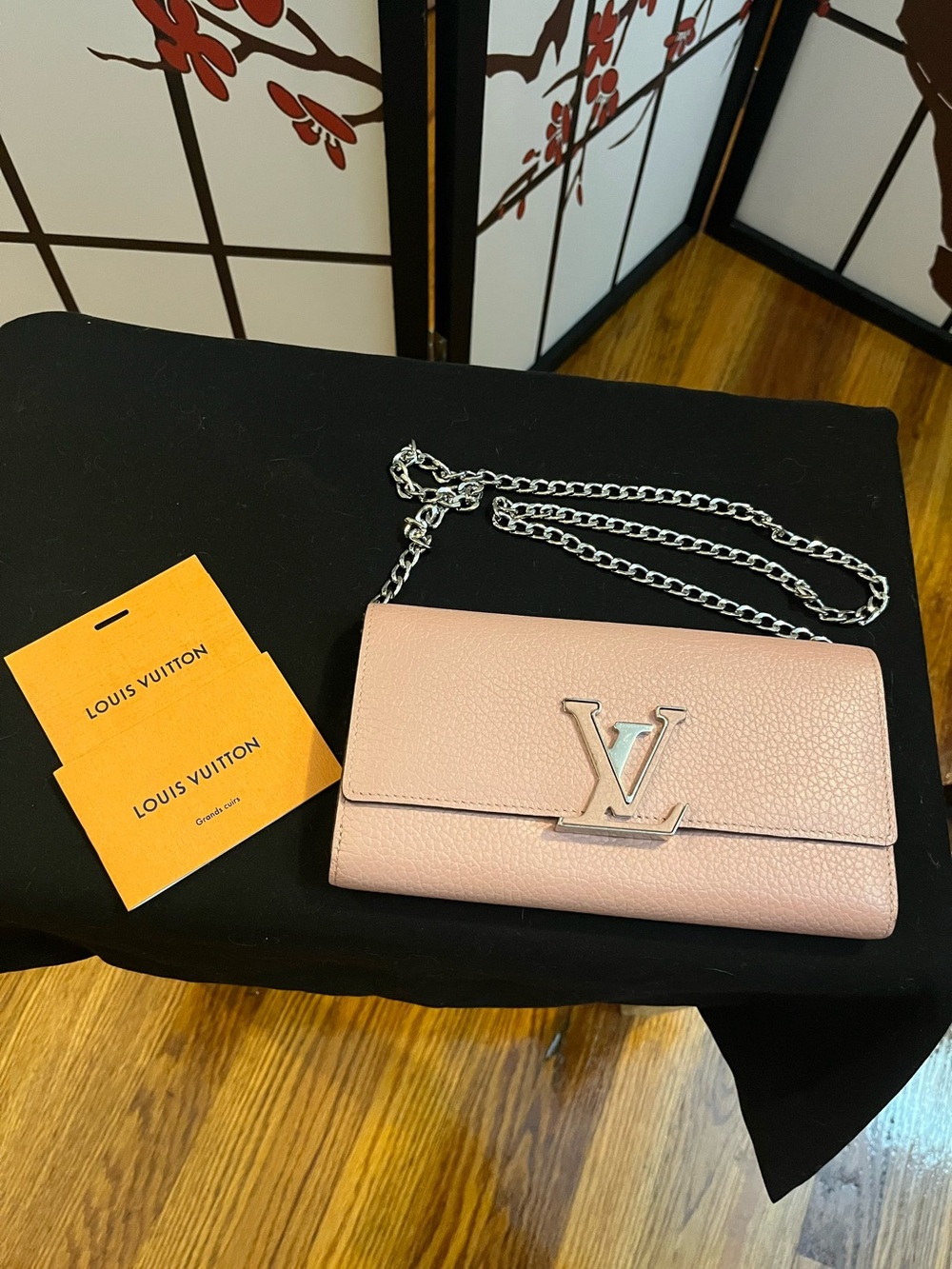 Louis Vuitton Blush Pink Twist Chain Wallet Crossbody